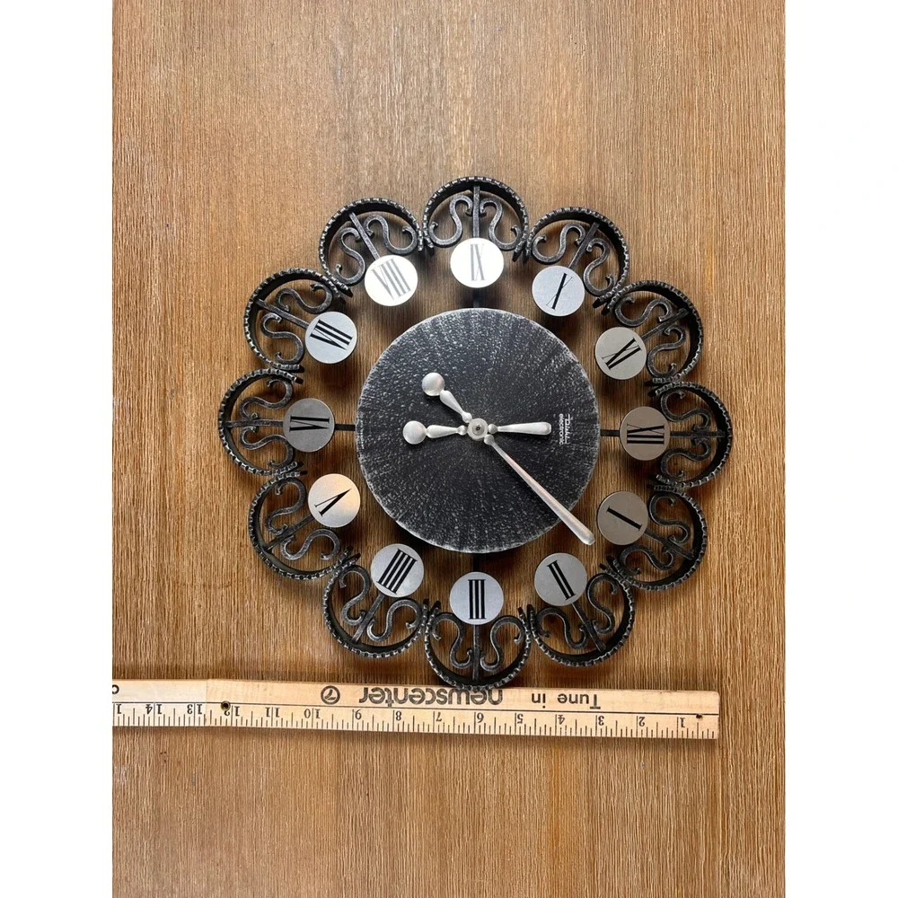 Vintage Diehl Electronic Wall Clock Germany MCM 60s 70s Roman Numeral WORKING